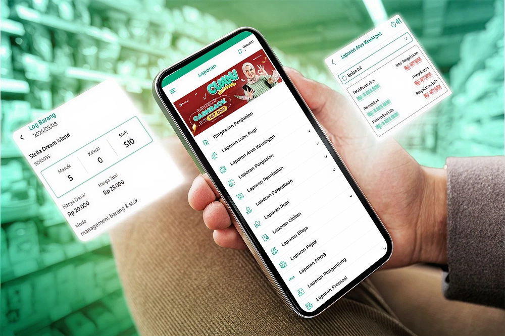 halaman utama transaksi aplikasi larisin.id pro